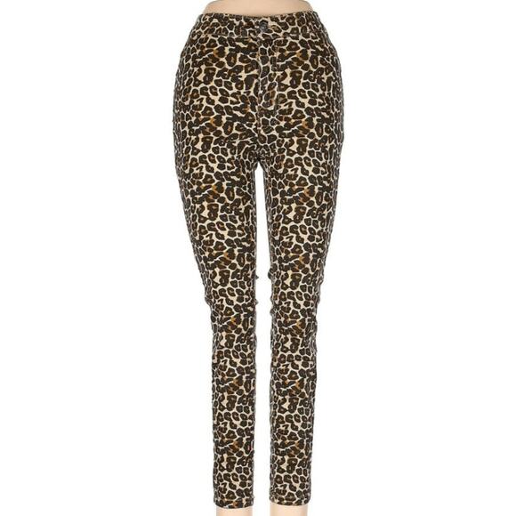 Free People Leopard Cheetah Size 24 Skinny Jeans - Picture 3 of 5